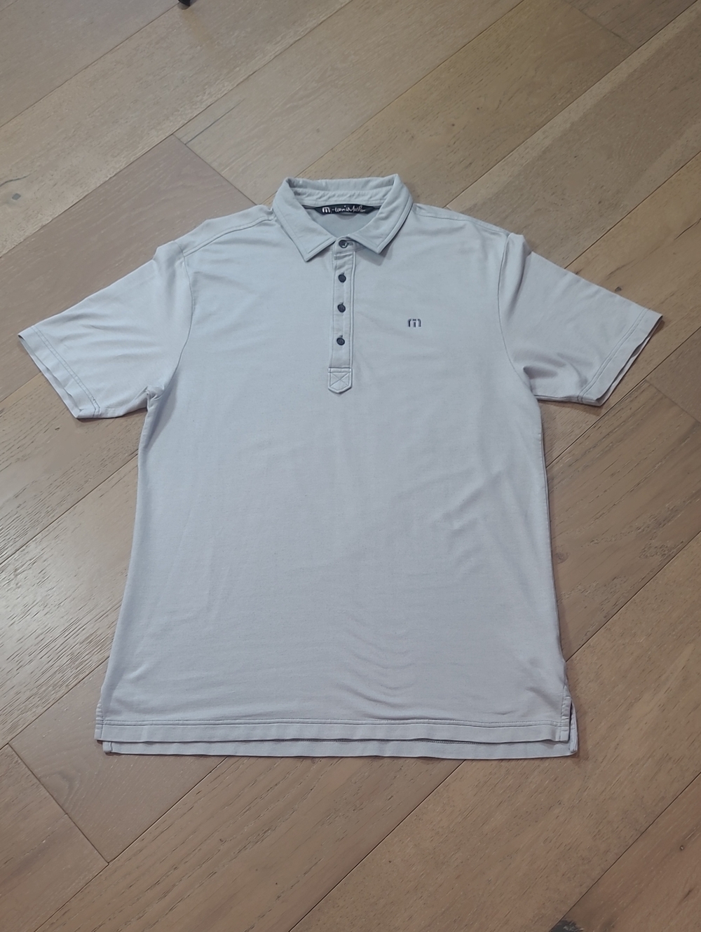 Travis Mathew Polo Shirt Men's sz L Grey Short Sleeve Golf Performance Polo